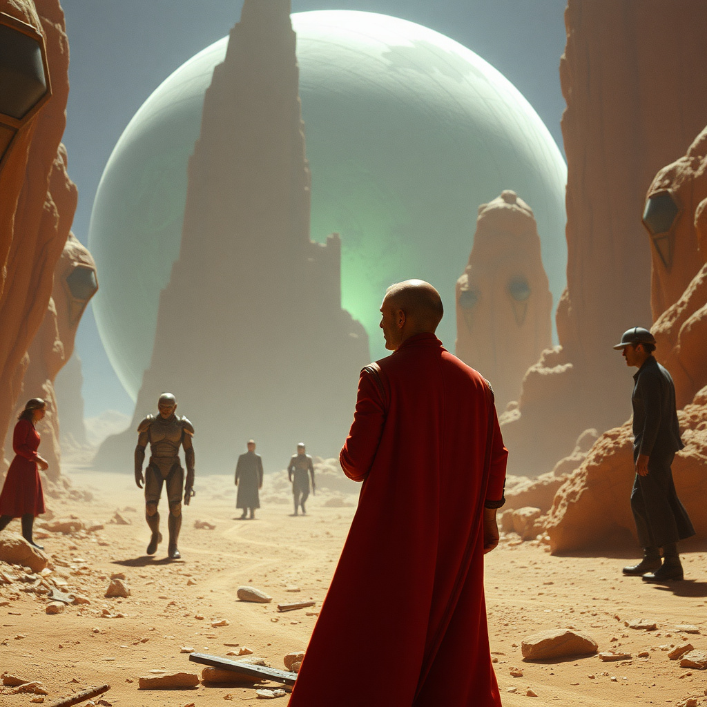 Science fiction movie scene